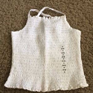 Vintage NWTs Gap girls white stretch summer top Sz S (5-6)